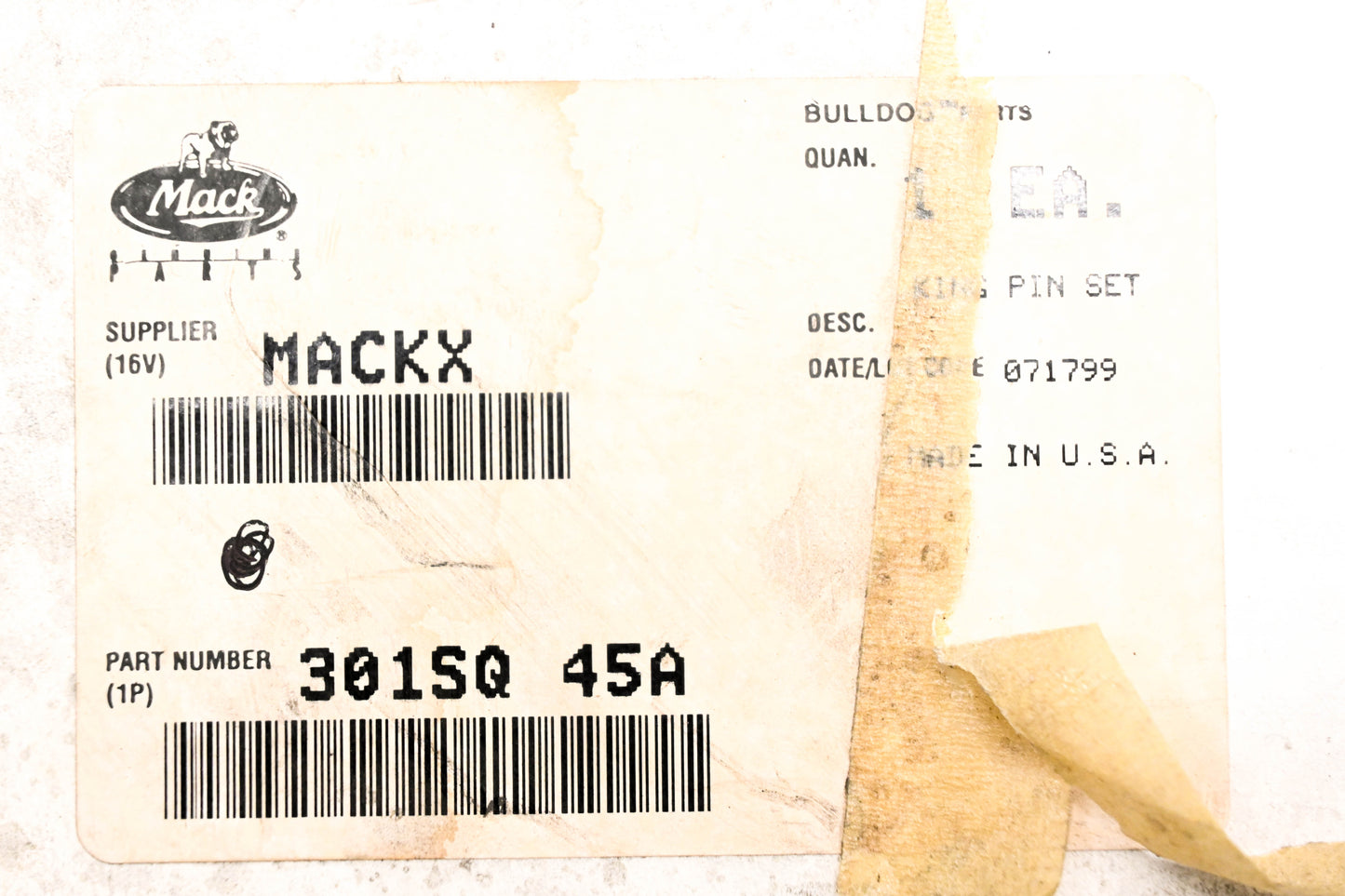 Mack 301SQ45A King Pin Kit NOS