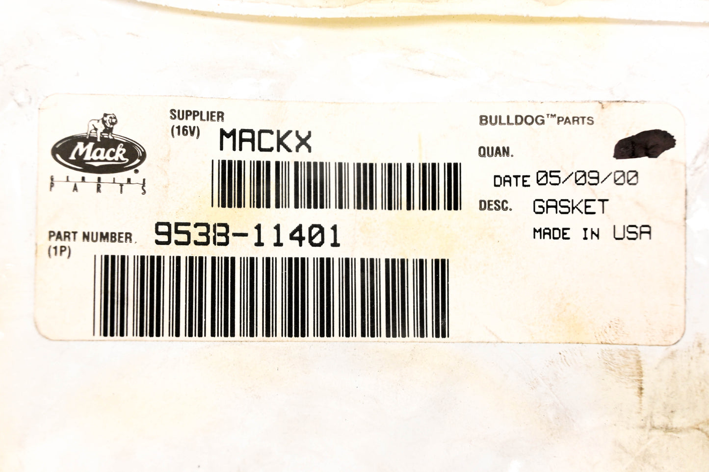 Mack 9538-11401 Gasket NOS
