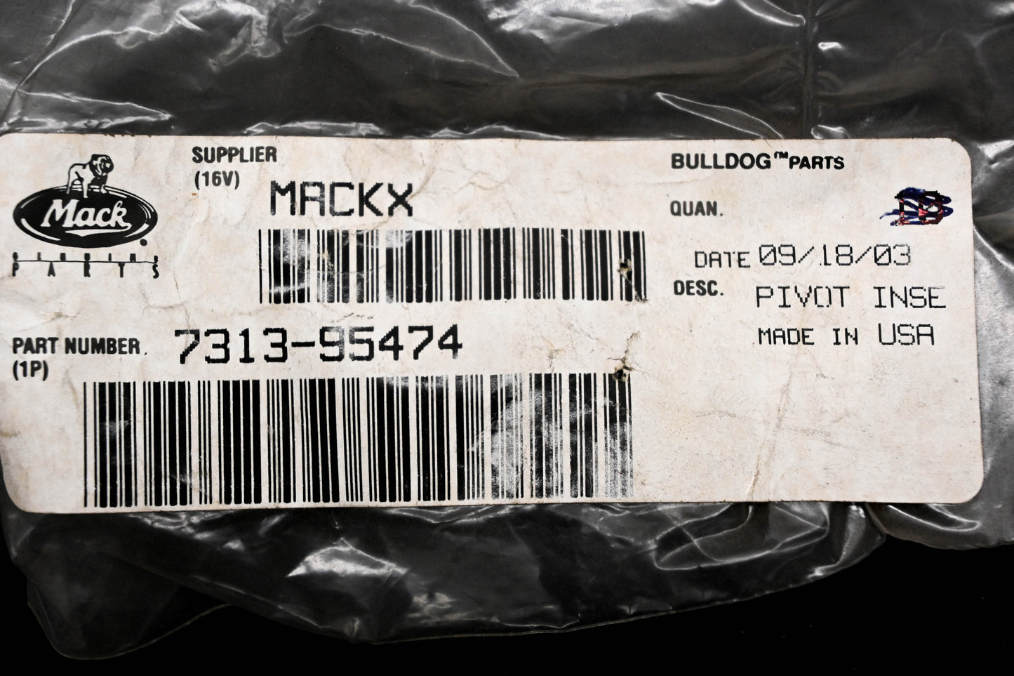 Mack 7313-95474 Pivot Insert NOS