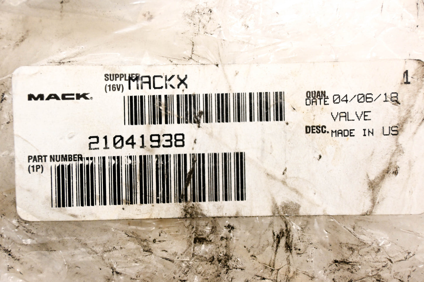 Mack 21041938 Transmission Shift Valve NOS