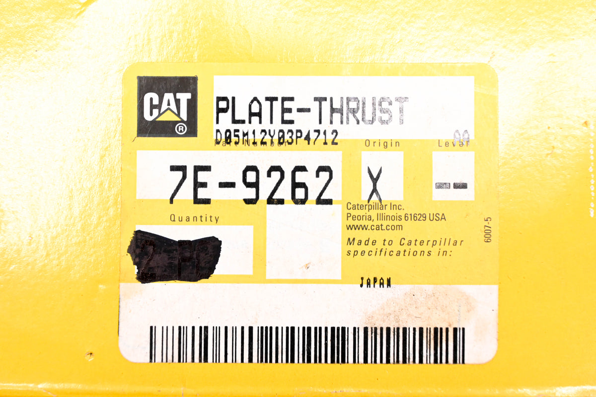 Caterpillar 7E-9262, 7E9262 Thrust Washer NOS