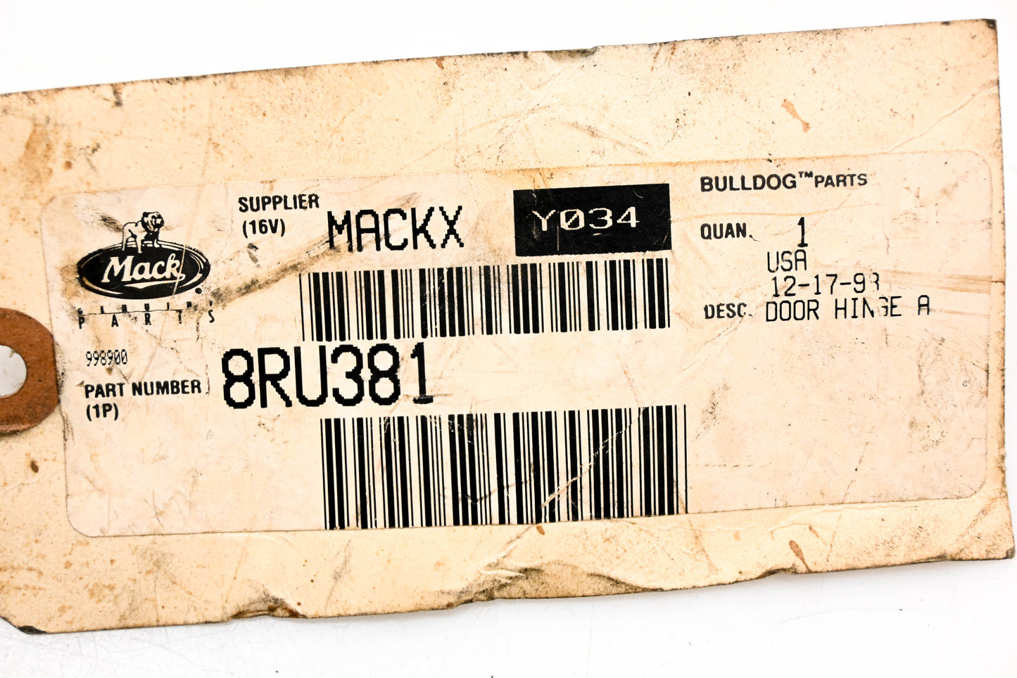 Mack 8RU381 Door Hinge NOS