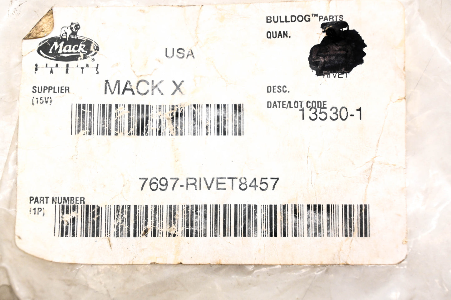 Mack 7697-RIVET8457 Rivets Qty 2 NOS