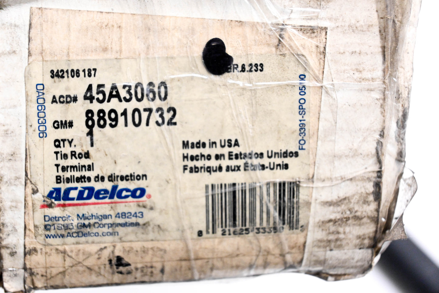 ACDelco 45A3060, 88910732 Tie Rod NOS