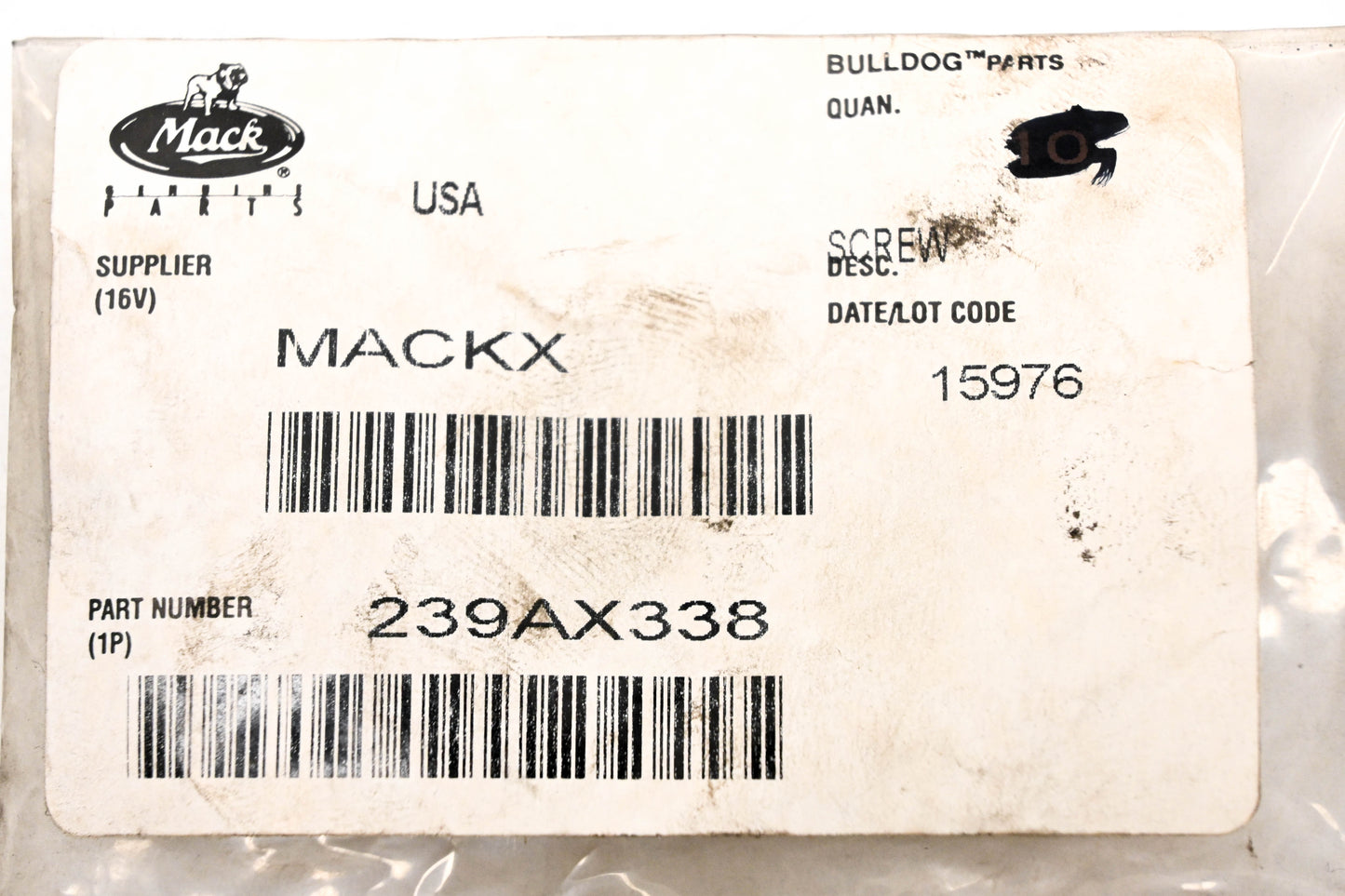 Mack 239AX338 Screws Qty 2 NOS