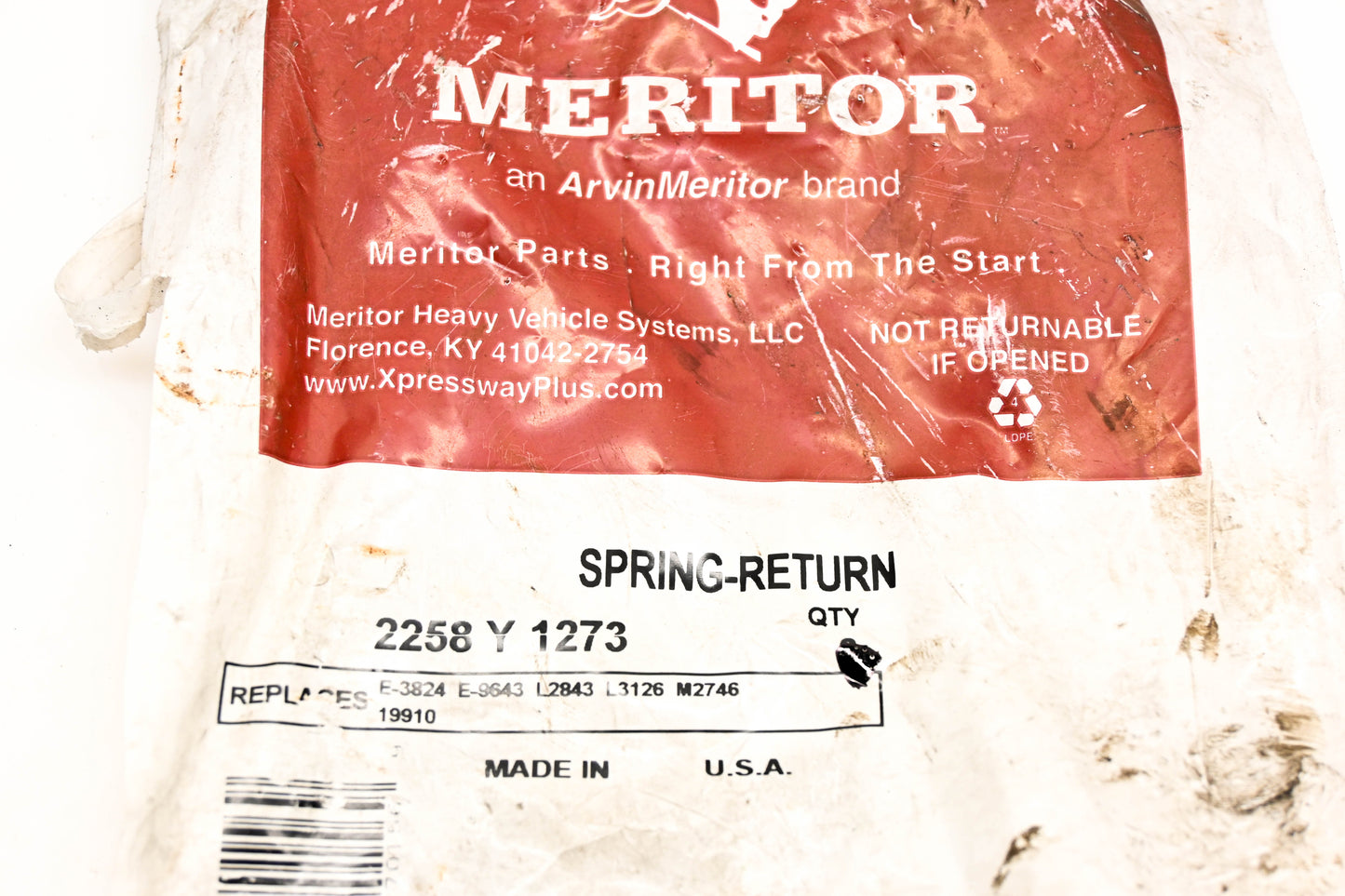 Meritor 2258 Y 1273 Return Spring NOS