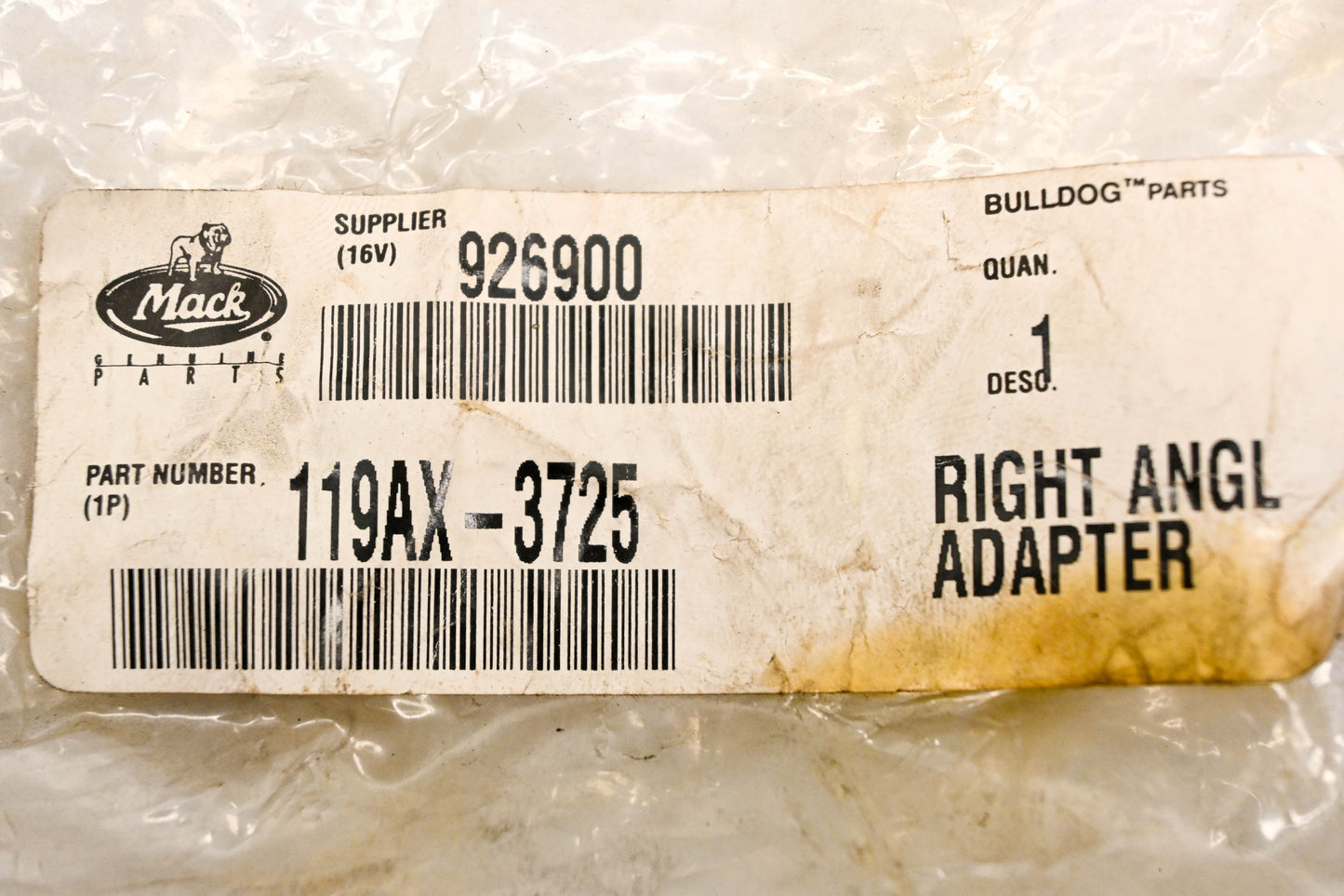 Mack 119AX3725, 119AX-3725 Right Angle Speedometer Adapter NOS