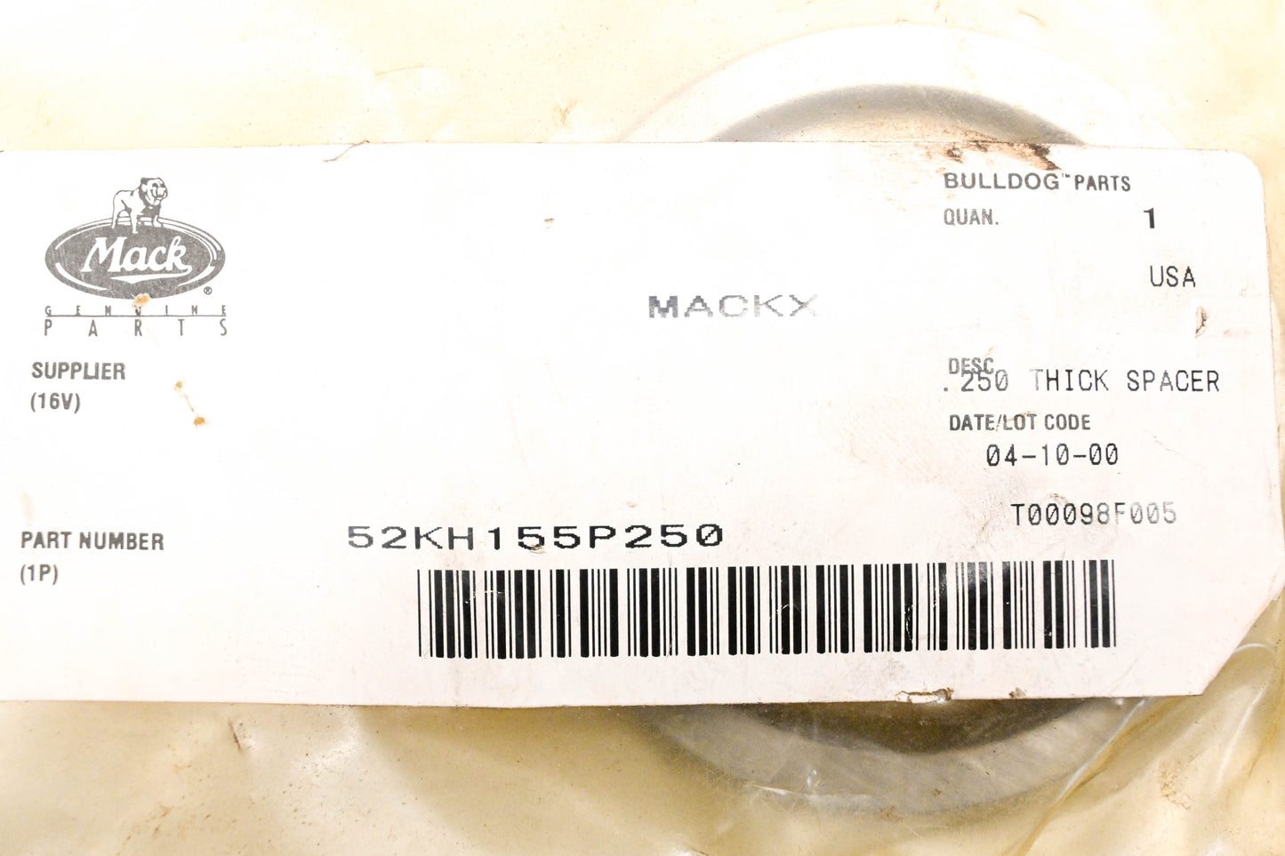 Mack 52KH155P250 Spacer