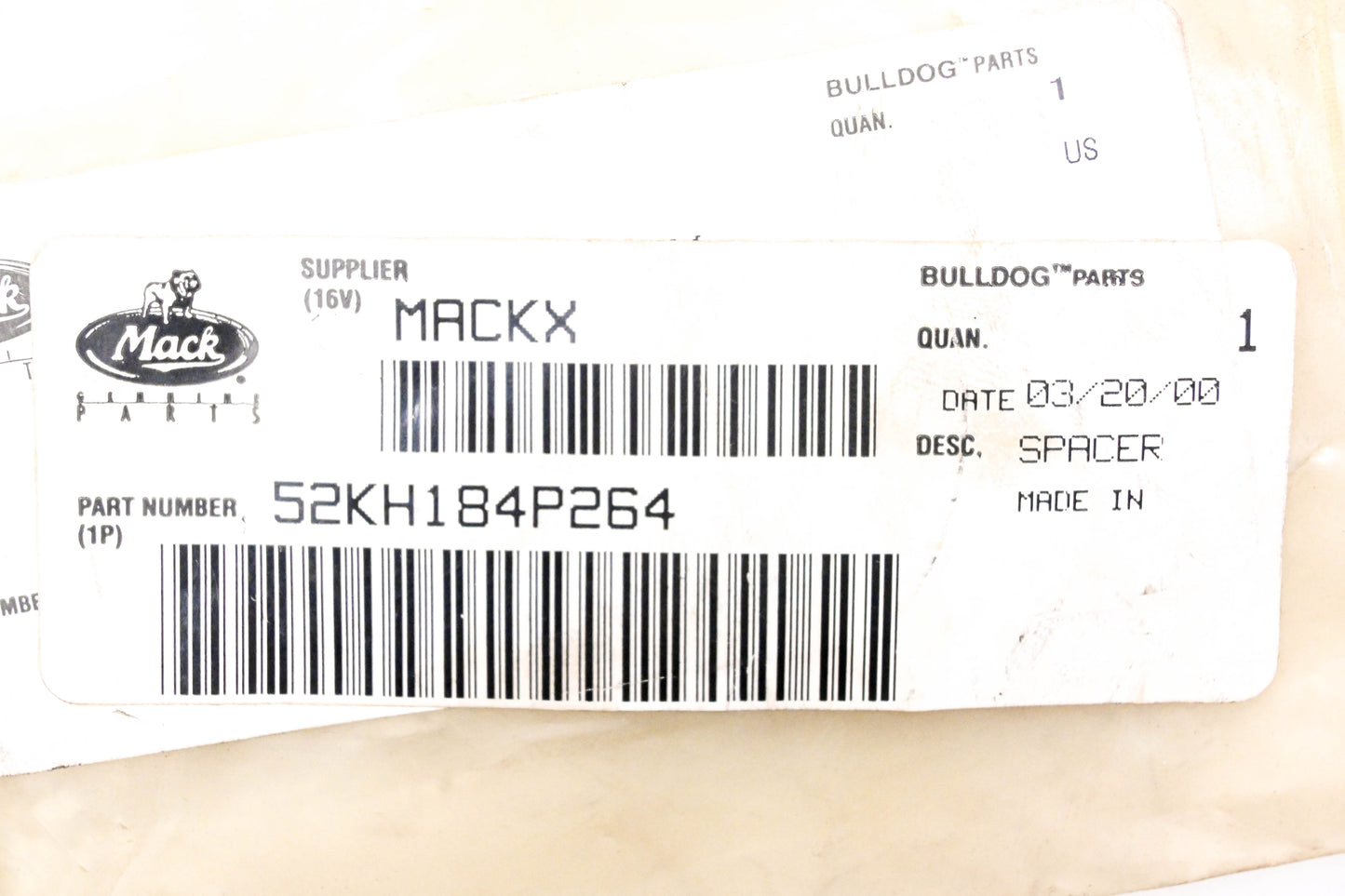 Mack 52KH184P264 Spacer NOS