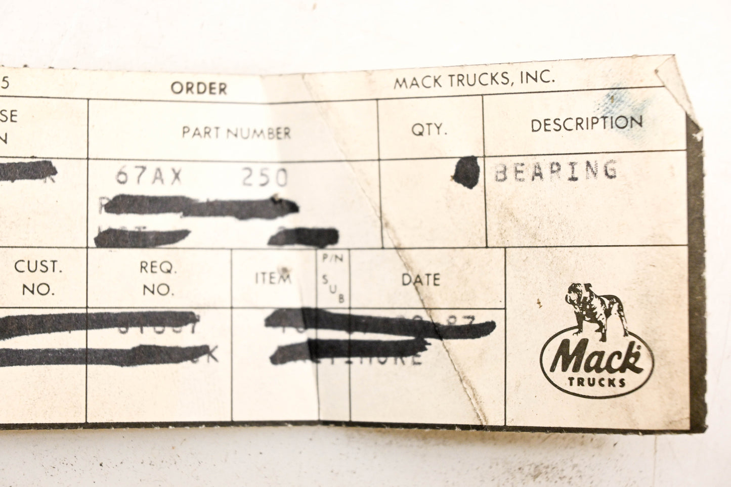 Mack 67AX250 Bower Ball Bearing NOS