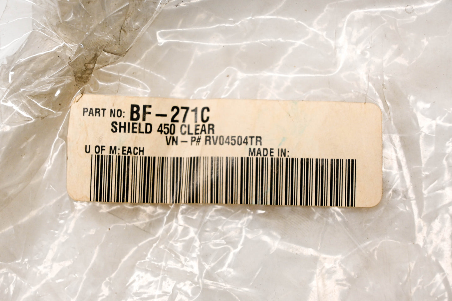 Bieffe BF-271C, RV04504TR Clear 450 Face Shield NOS