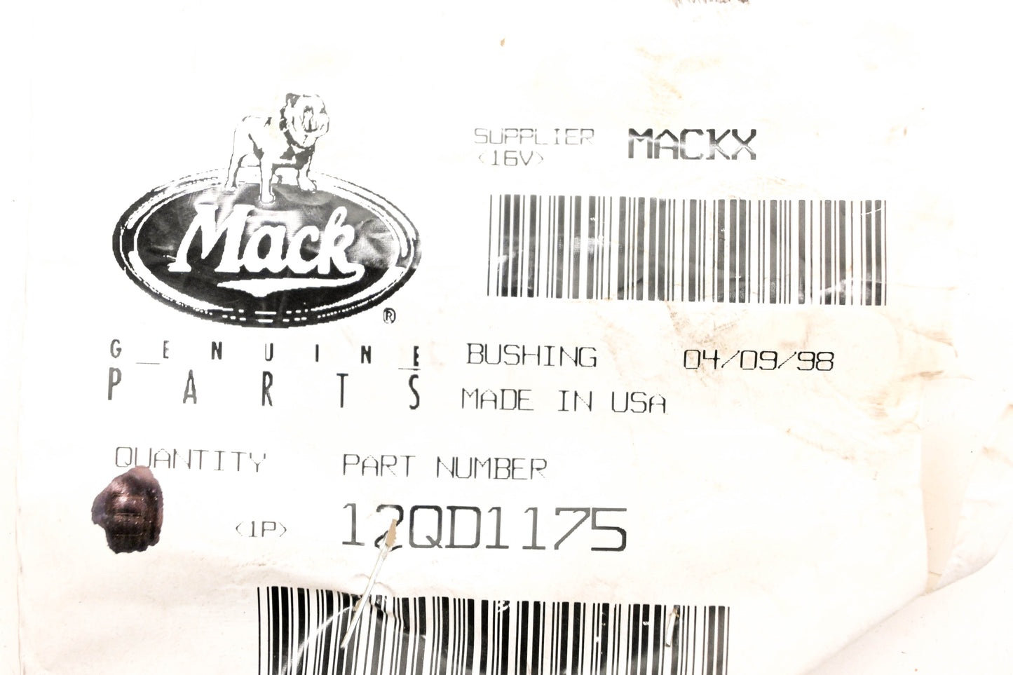 Mack 12QD1175 Bushing NOS
