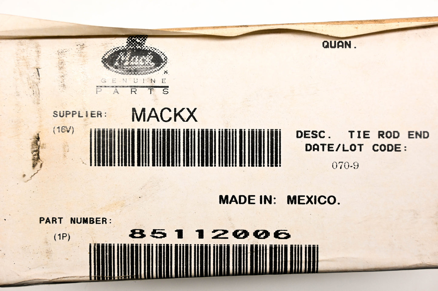 Mack 85112006 Tie Rod End NOS