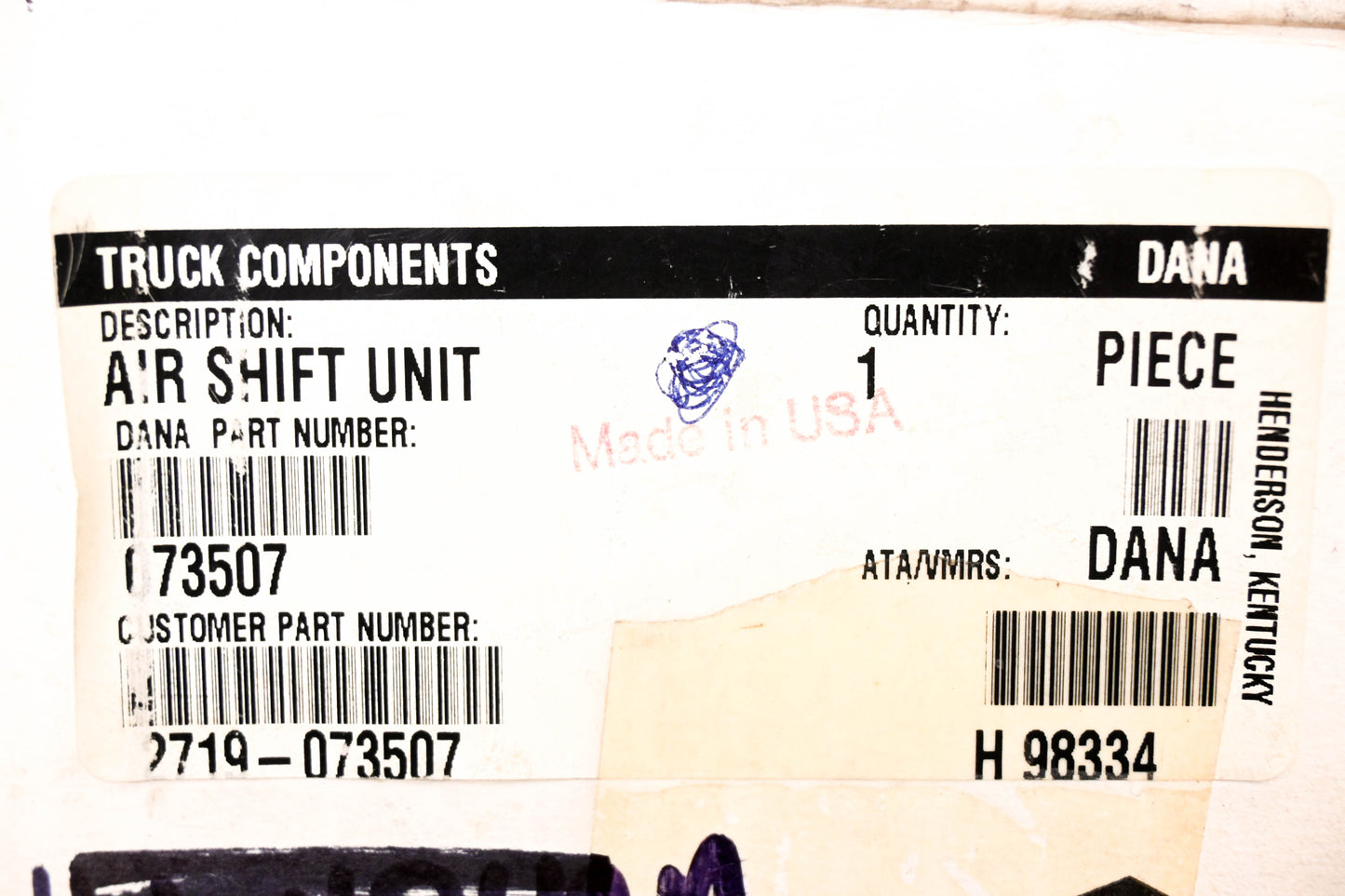 Dana Spicer 073507, 2719-073507 Air Shift Unit NOS