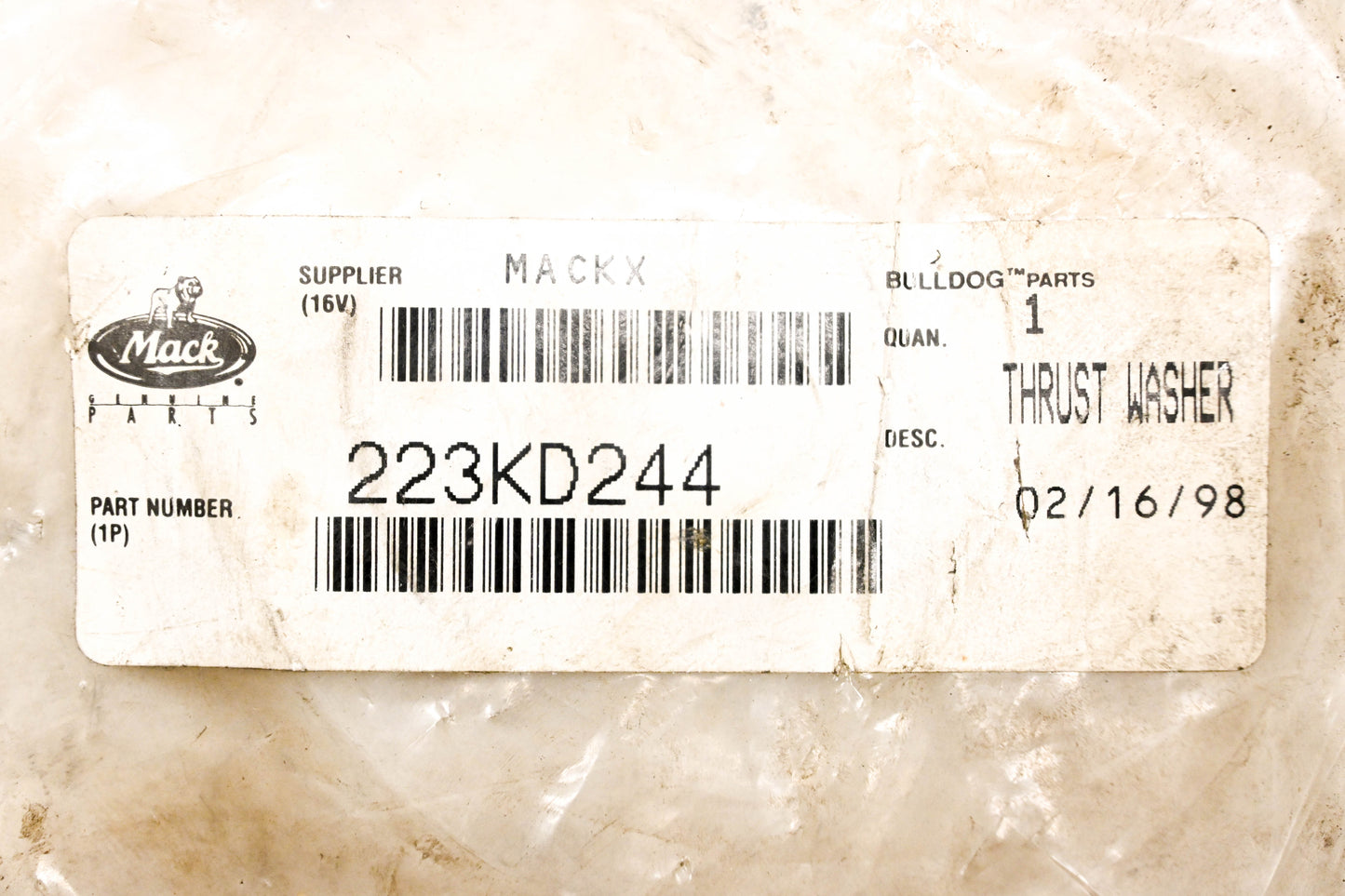 Mack 223KD244 Washer NOS