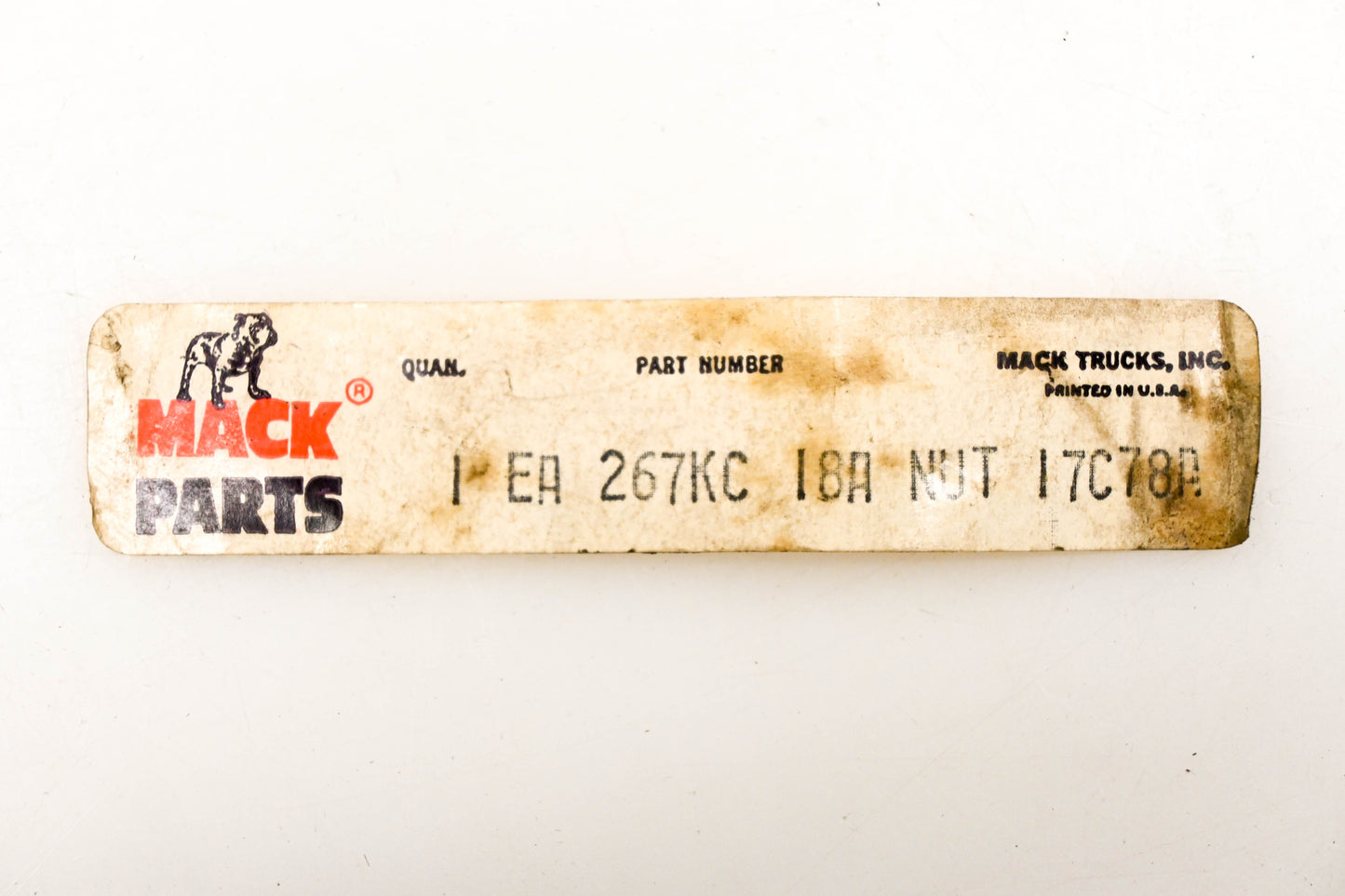 Mack 267KC18A Nut NOS