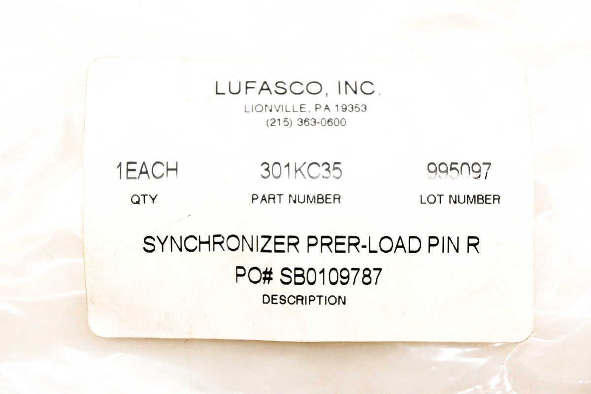 Mack 301KC35 Lufasco Synchronizer Pre-Load Pin NOS