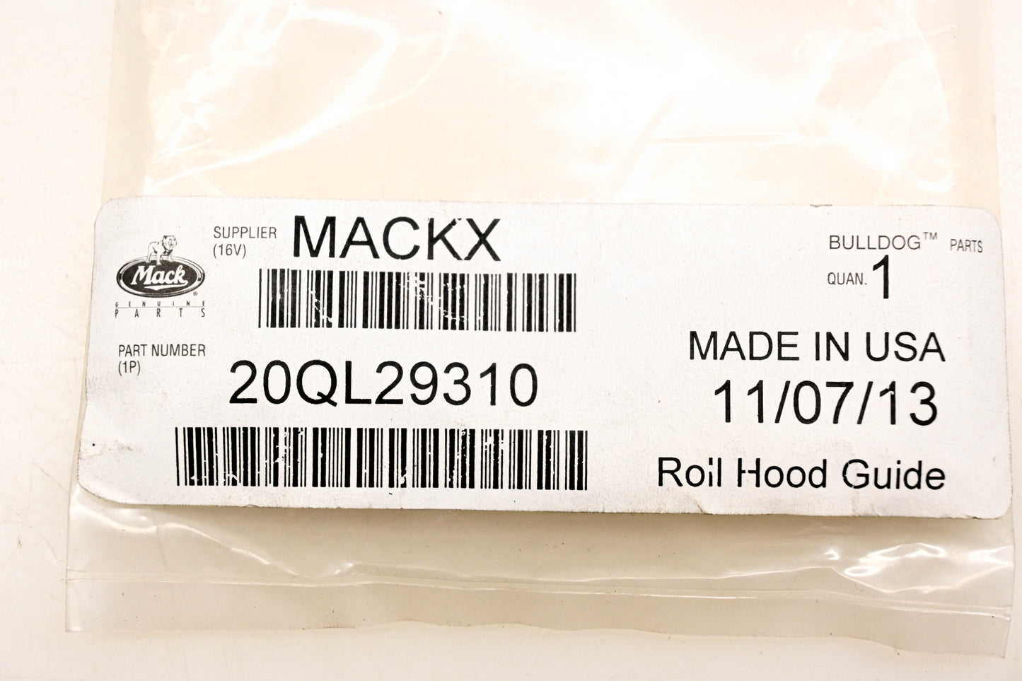 Mack 20QL29310 Hood Roll Guide NOS