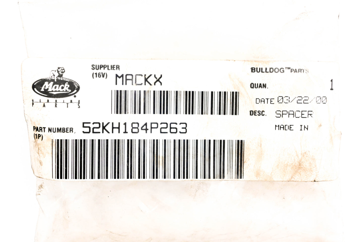 Mack 52KH184P263 Spacer NOS