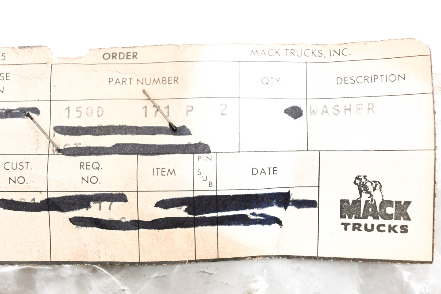 Mack 15QD171P2 Washer NOS