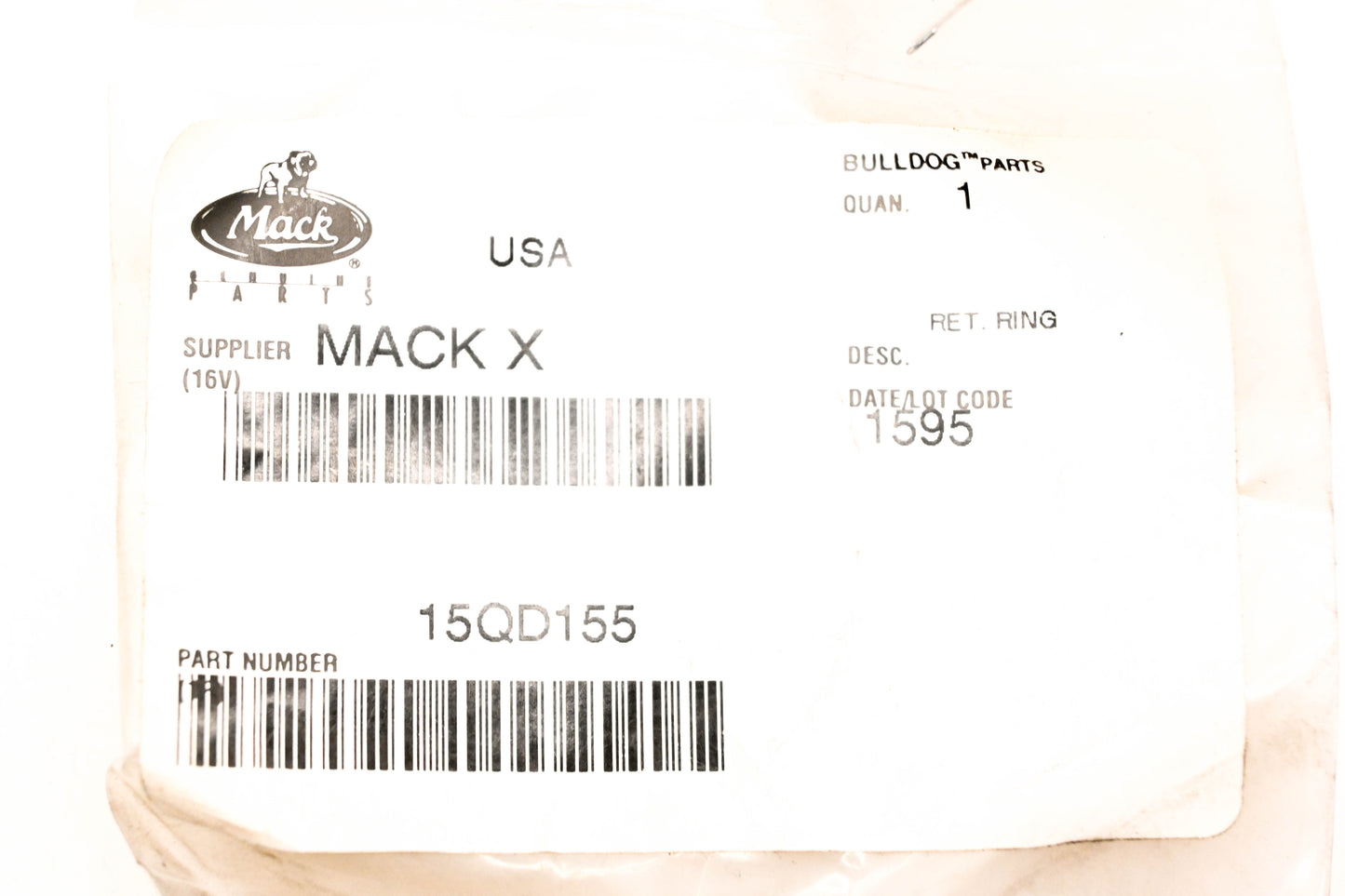Mack 15QD155 Retainer Ring NOS