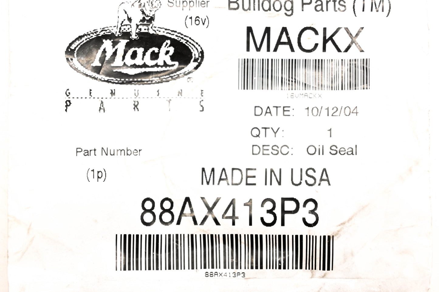 Mack 88AX413P3 Oil Seal NOS