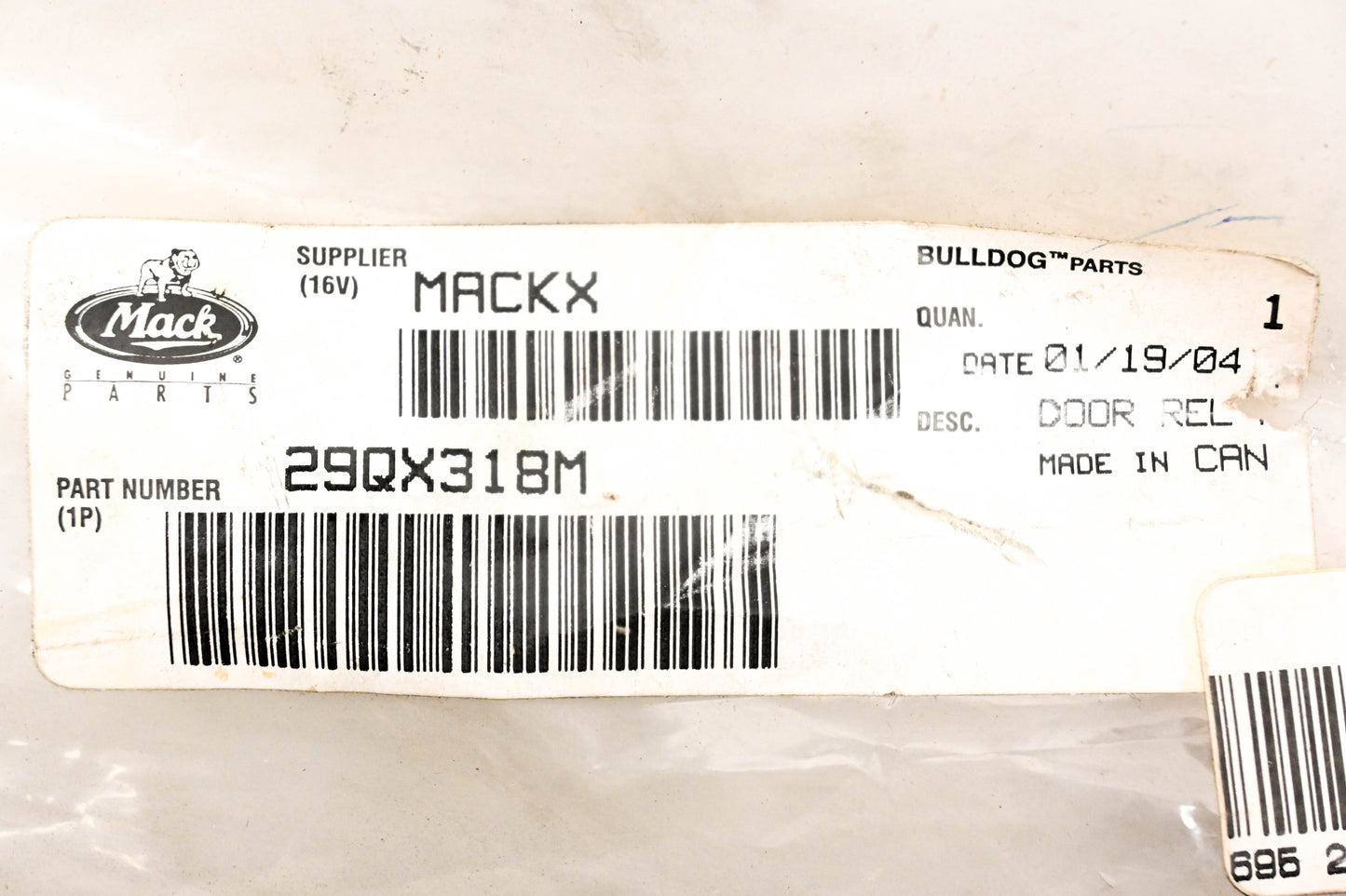 Mack 29QX318M Door Release Rod NOS