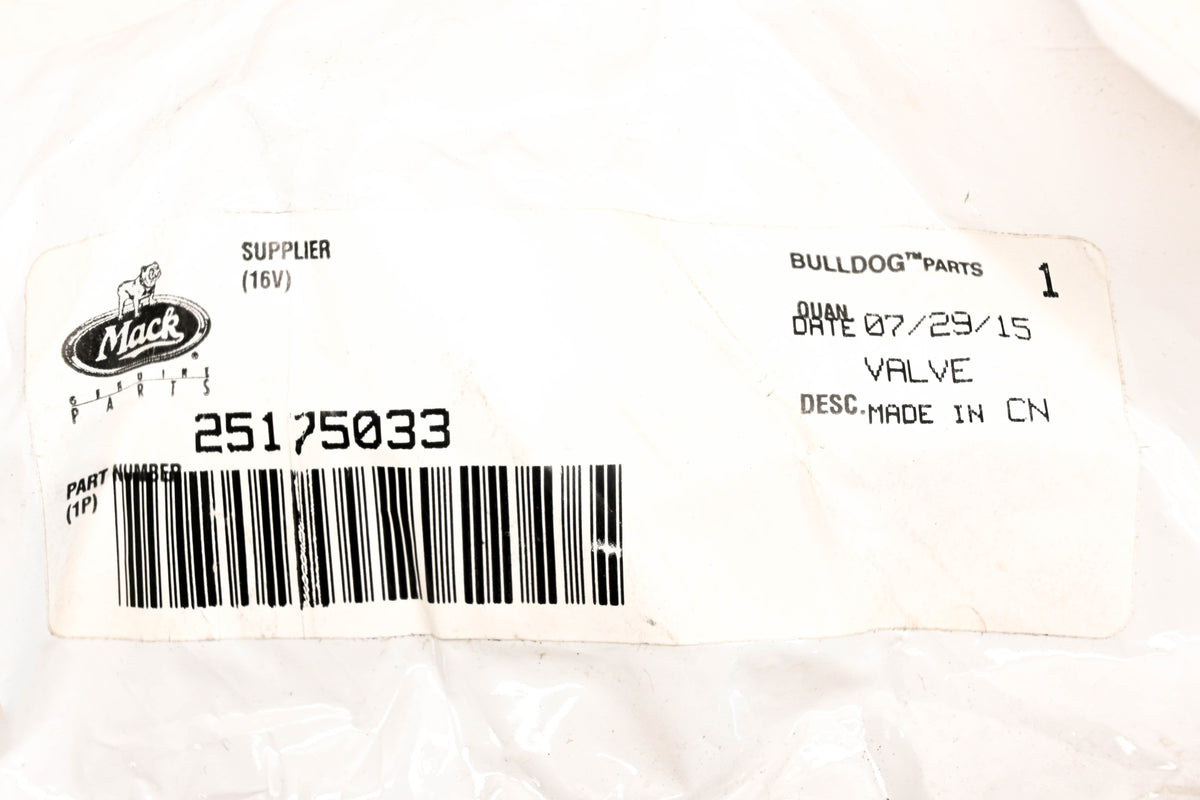 Mack 25175033 Tire Inflation Valve Kit NOS
