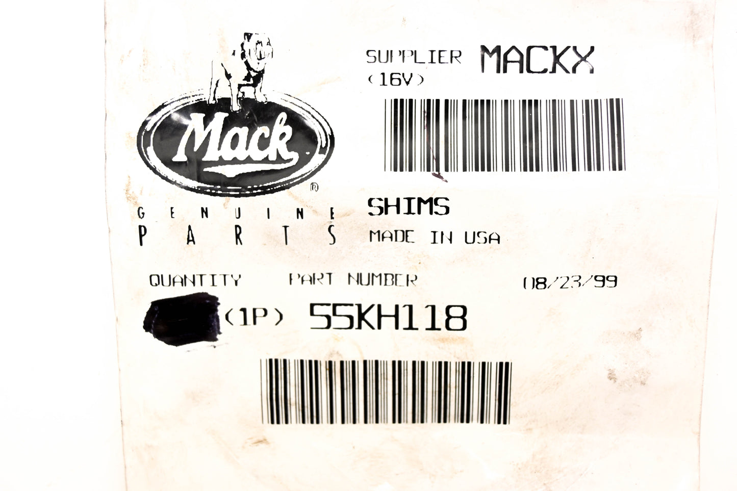Mack 55KH118 Shim NOS