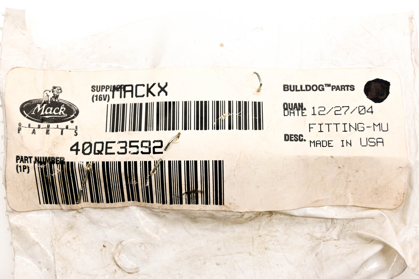 Mack 40QE3592 Muffler Fitting NOS