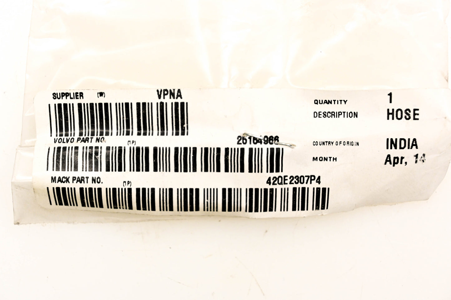 Mack 42QE2307P4, 25164966 Volvo Hose NOS