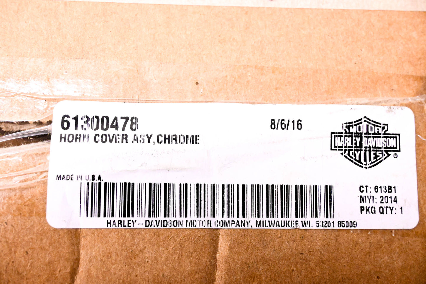 New OEM Harley-Davidson 61300478 Chrome Horn Cover NOS