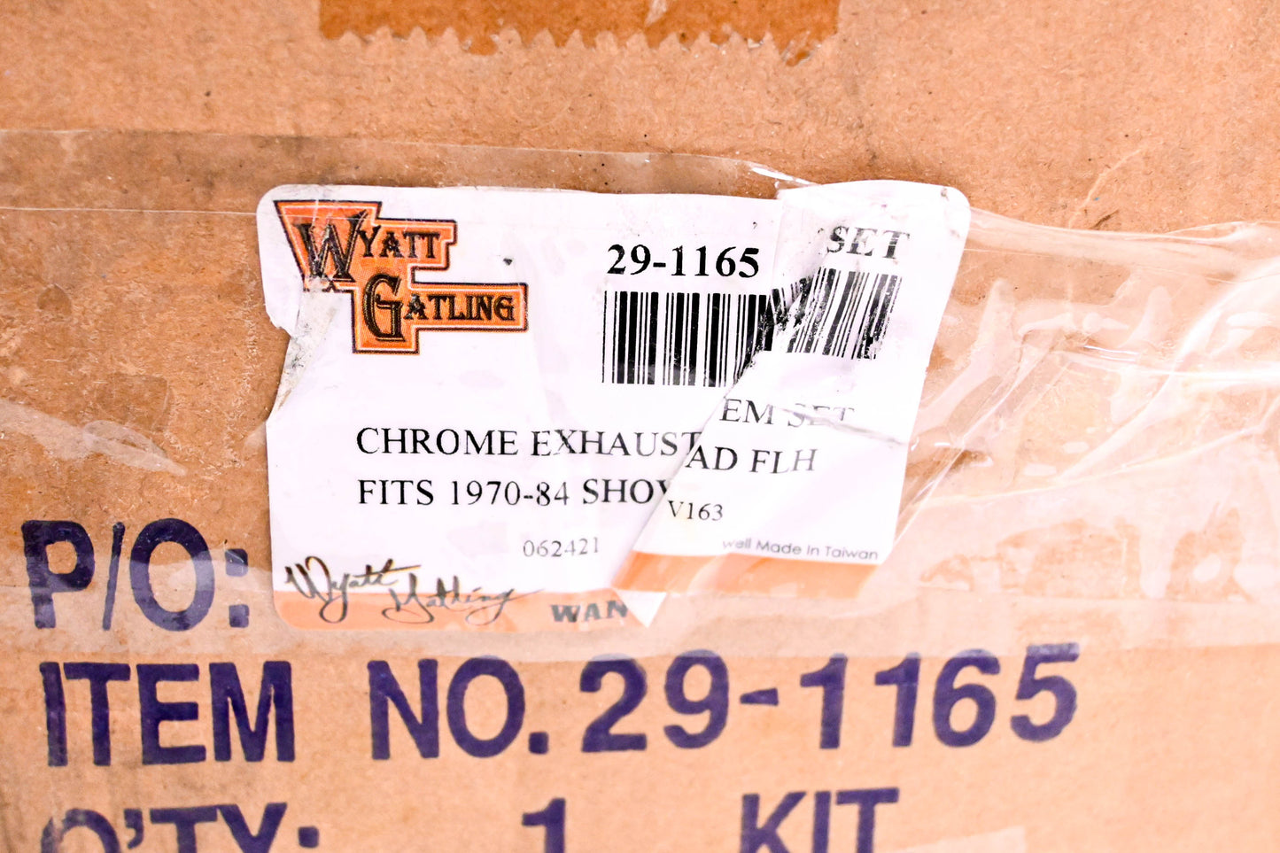 Wyatt Gatling 29-1165 Chrome Exhaust Kit NOS