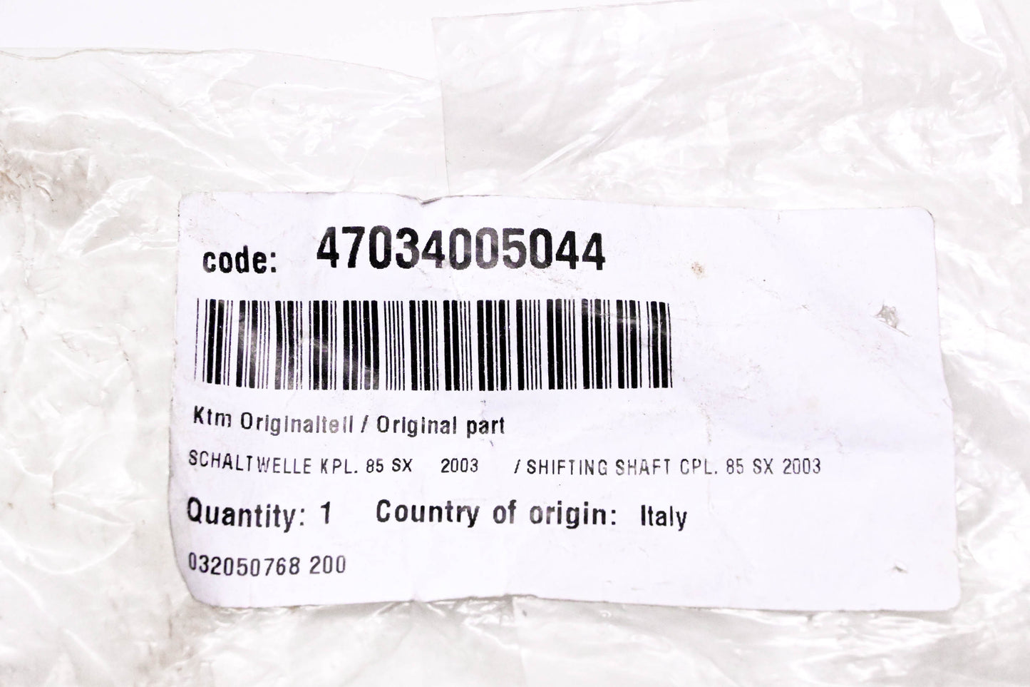 New OEM KTM 47034005044 Gear Shifting Shaft NOS