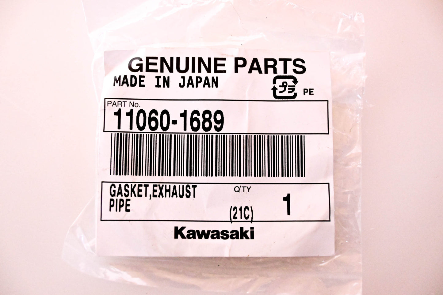 New OEM Kawasaki 11060-1689 Exhaust Pipe Gasket NOS