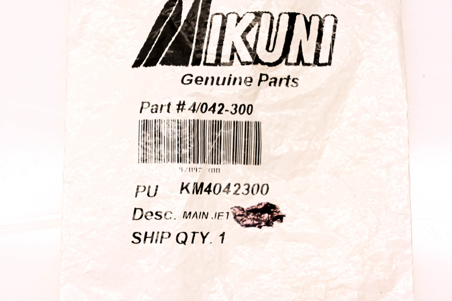 Mikuni 042-300, KM4042300 Main Jet NOS