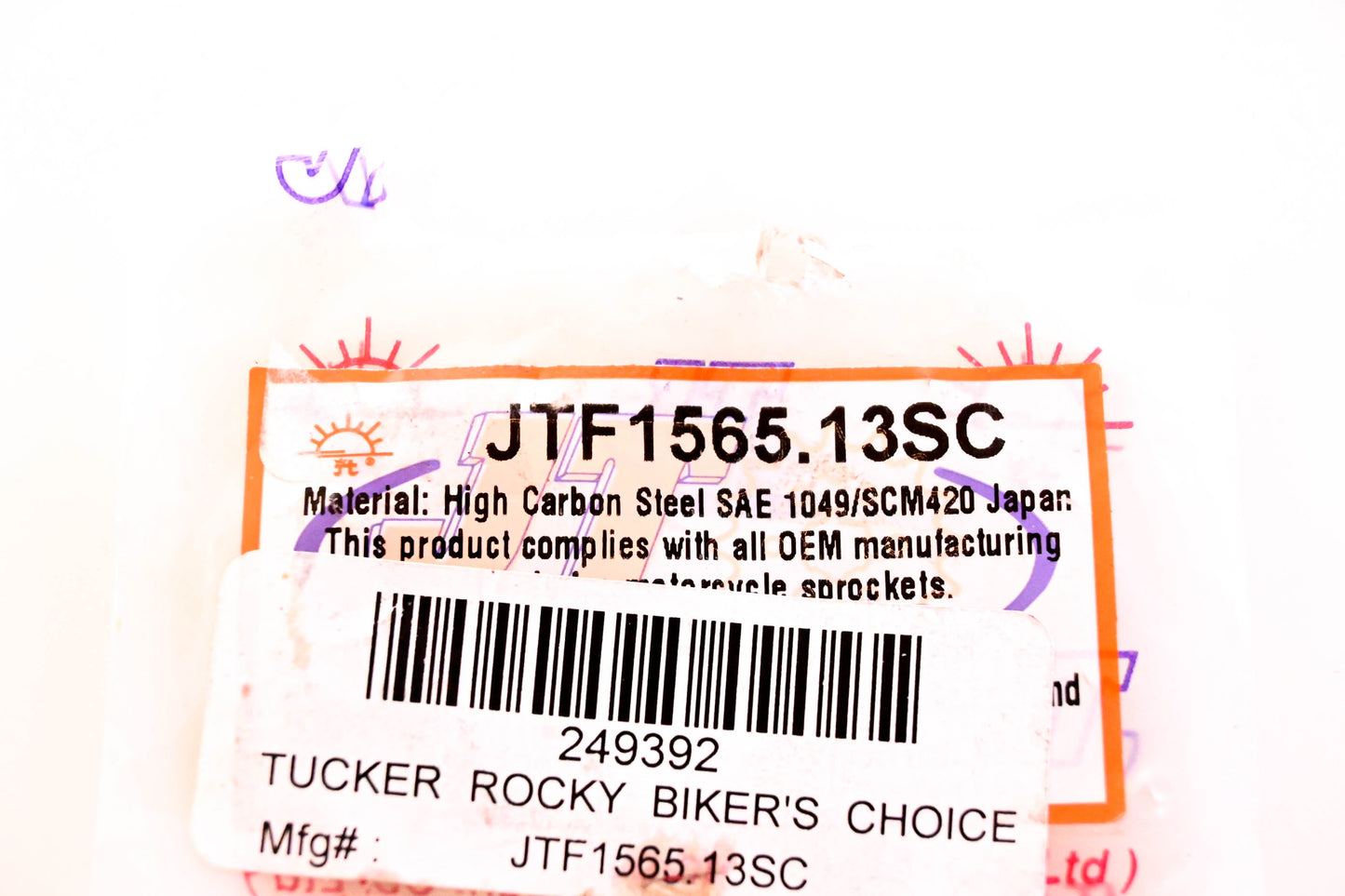 JT Sprockets JTF1565.13SC Self Cleaning Front Sprocket NOS