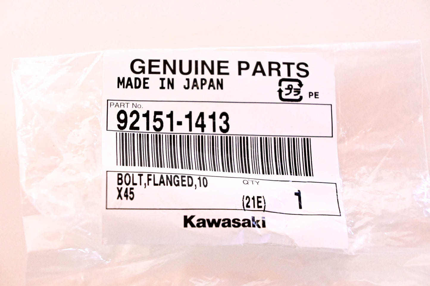 New OEM Kawasaki 92151-1413 Flanged Bolt NOS