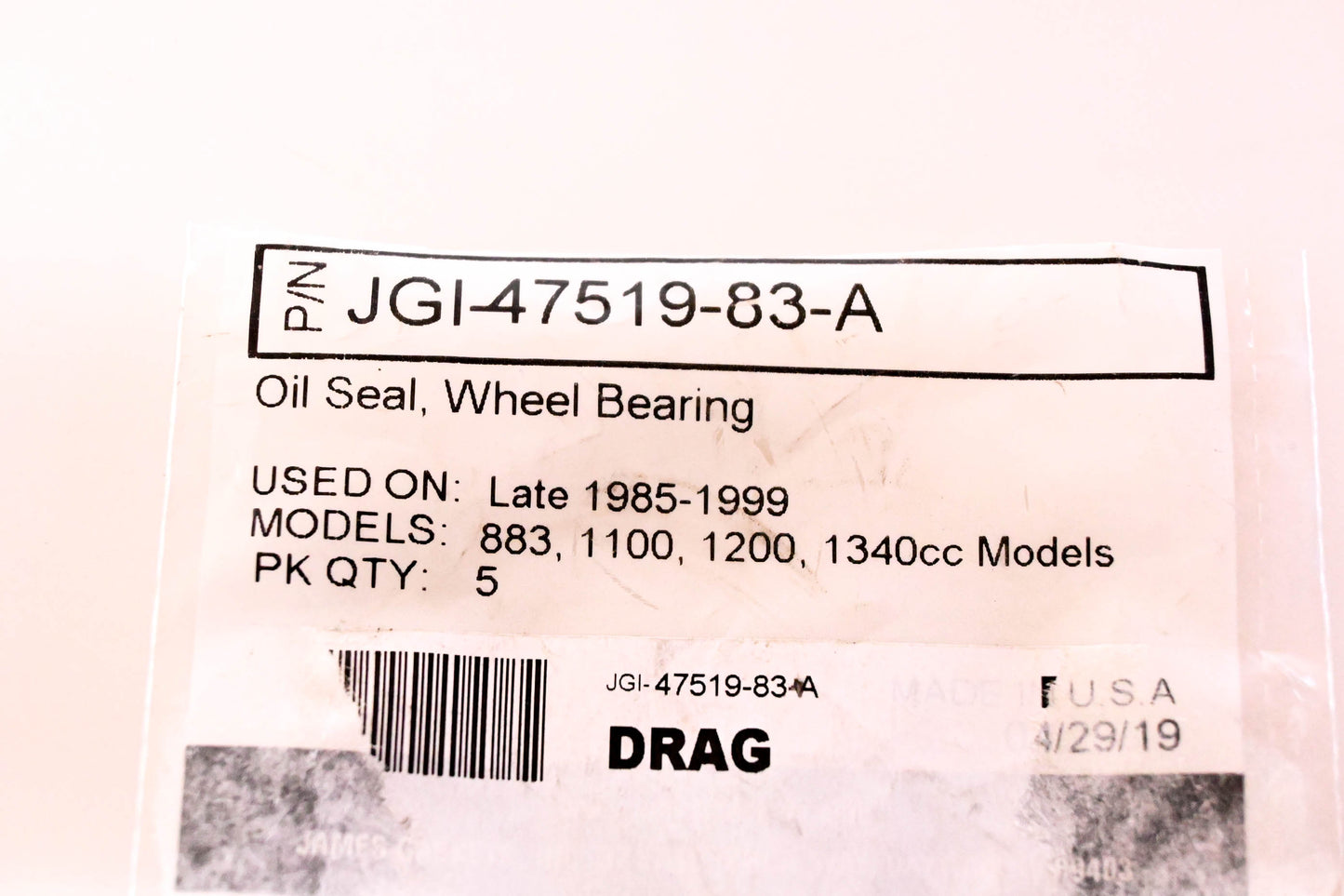 James Gaskets JGI-47519-83-A Oil Seal NOS