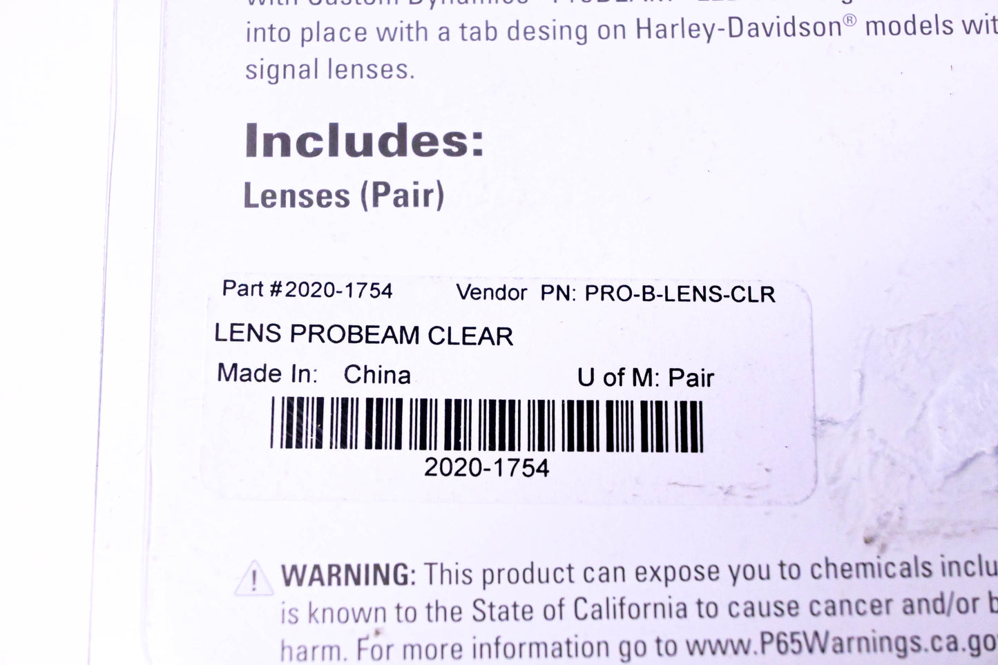 ProBeam 2020-1754 Clear Lens Kit NOS
