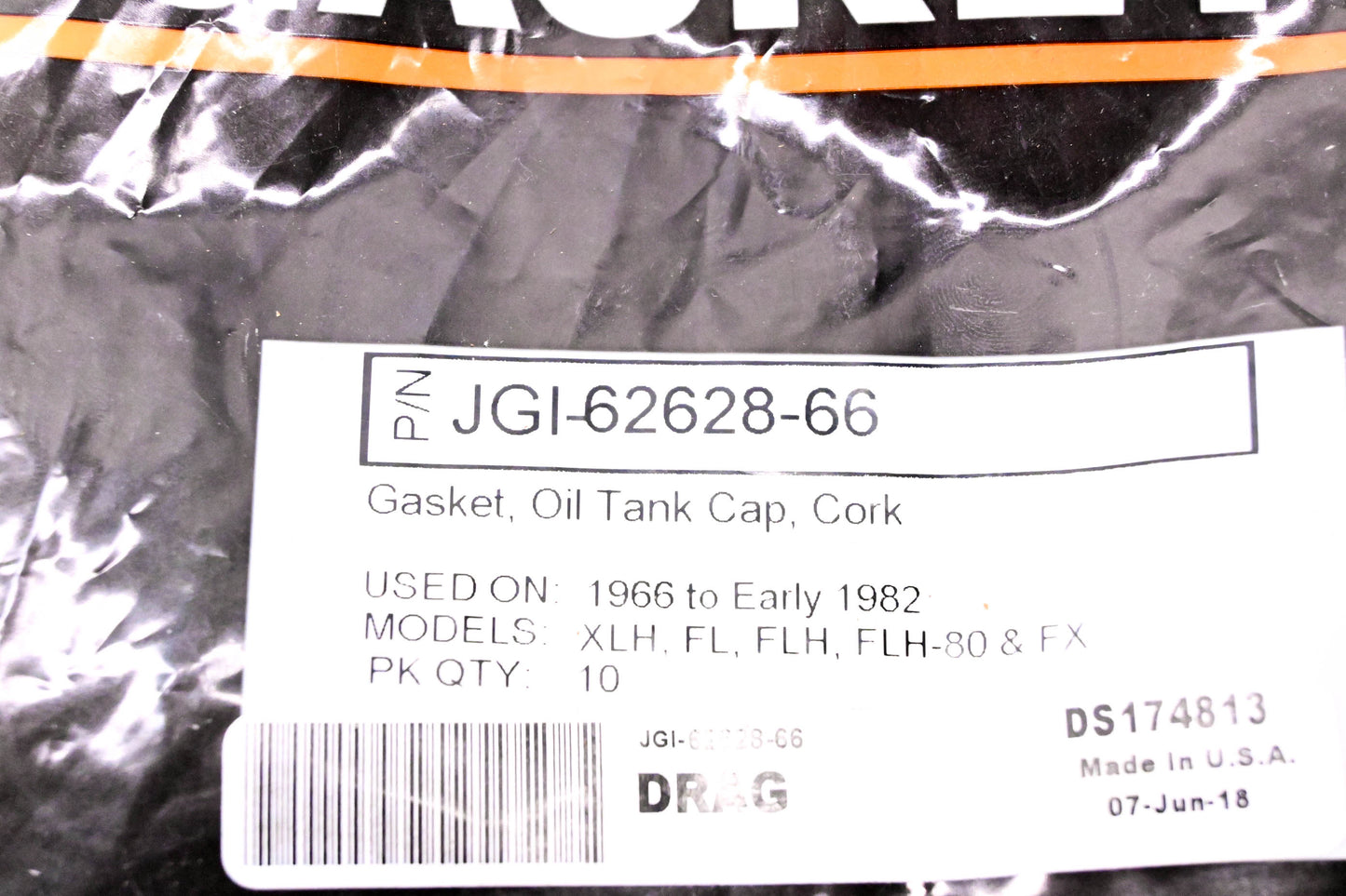 James Gaskets JGI-62628-66, DS174813 Gasket NOS