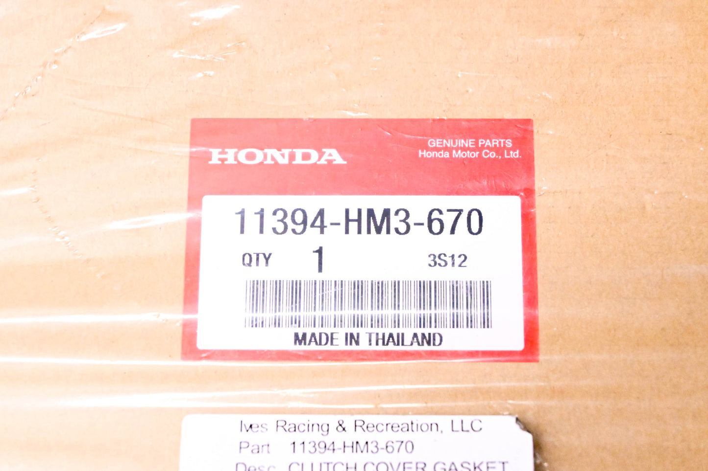 New OEM Honda 11394-HM3-670 Clutch Cover Gasket NOS