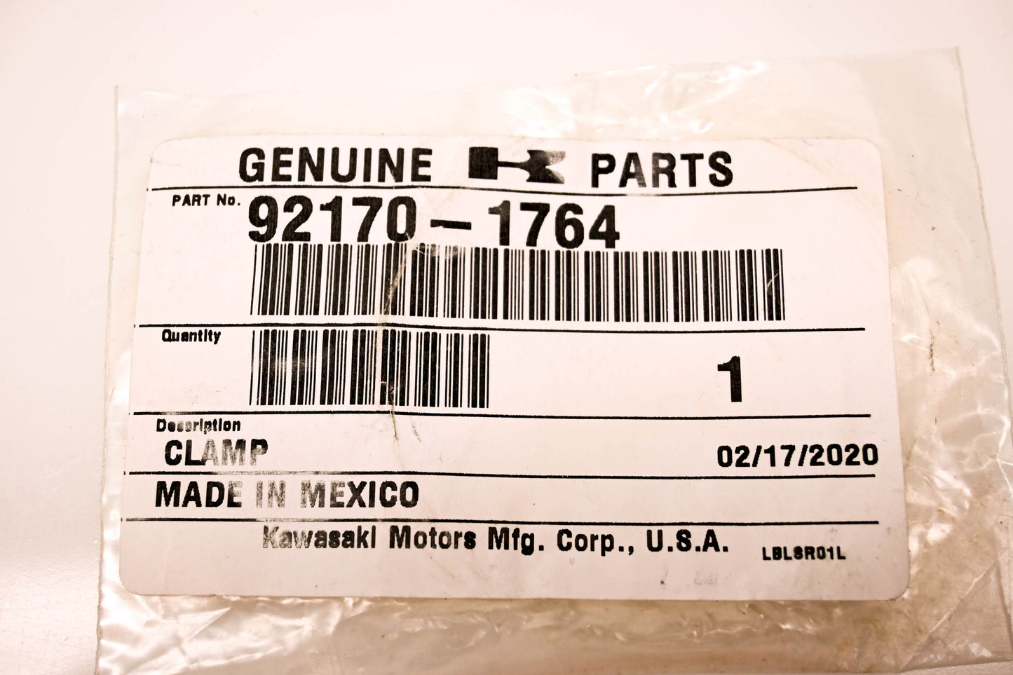 New OEM Kawasaki 92170-1764 Clamp NOS