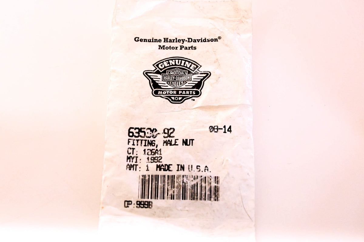 New OEM Harley-Davidson 63530-92 Male Nut Fitting NOS