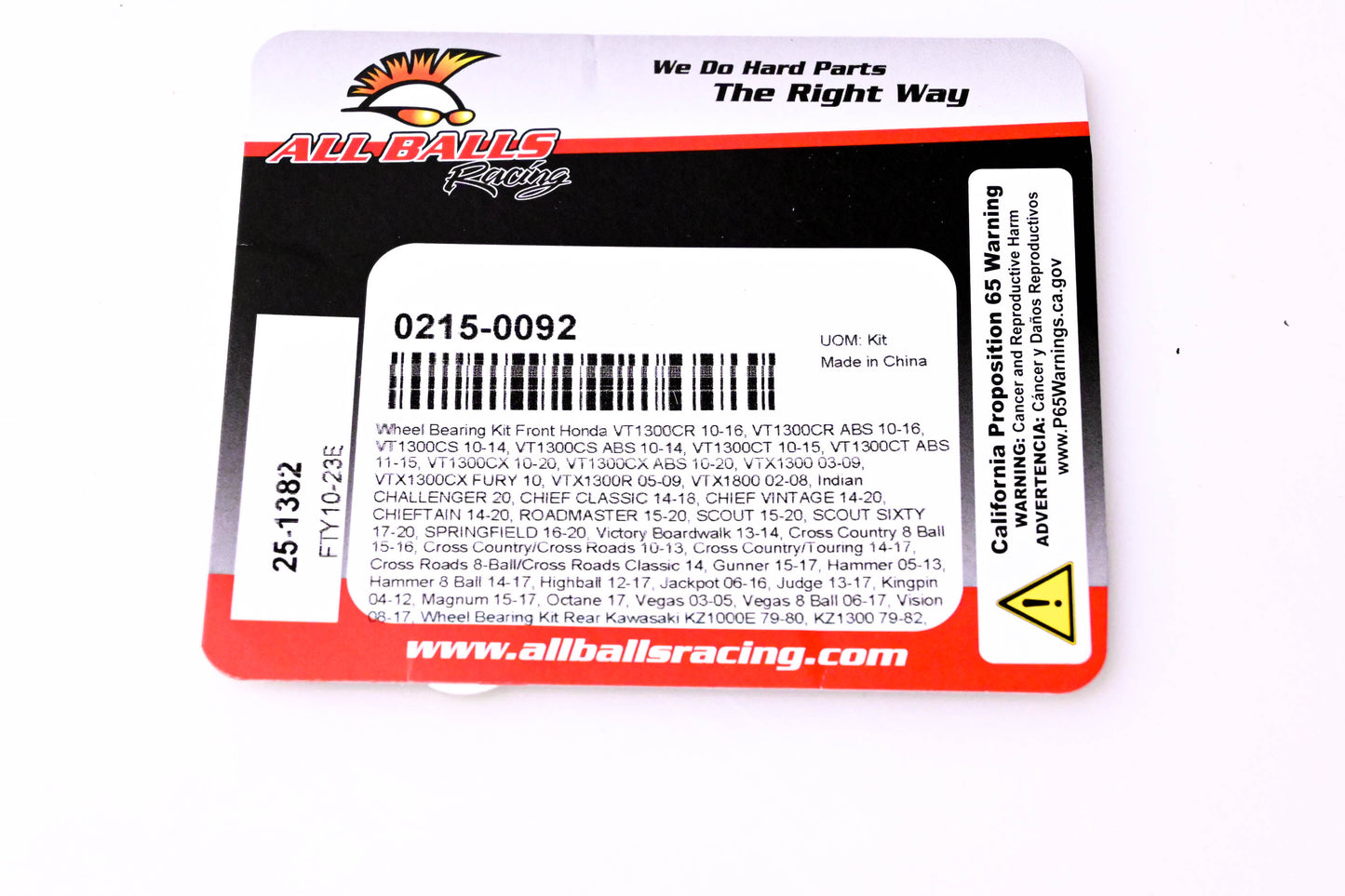 All Balls 0215-0092, 25-1382 Wheel Bearing Kit NOS
