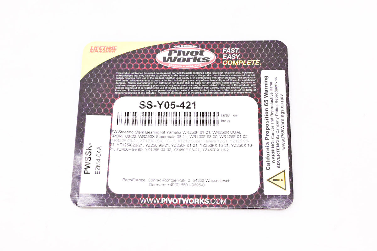 Pivot Works SS-Y05-421, EZM4-04A Bearing Kit NOS