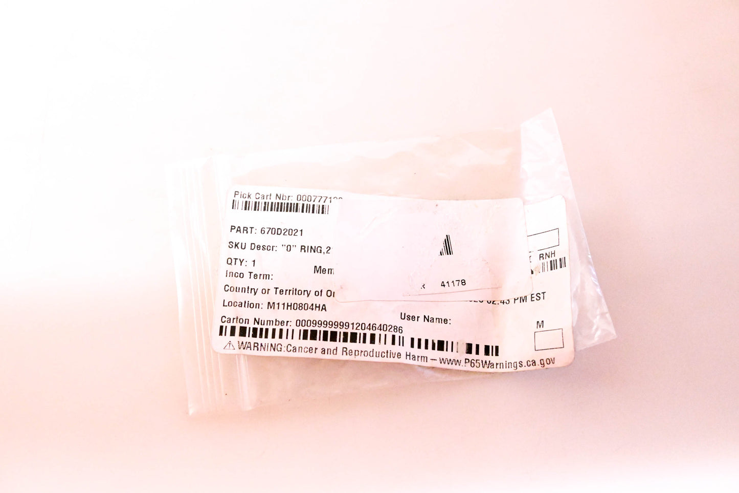 New OEM Kawasaki 670D2021 O-Ring NOS