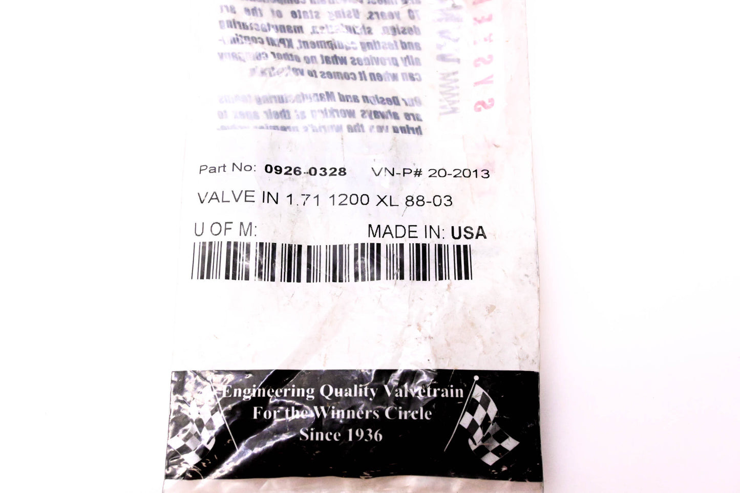 Kibblewhite 0926-0328, 20-2013 Intake Valve NOS