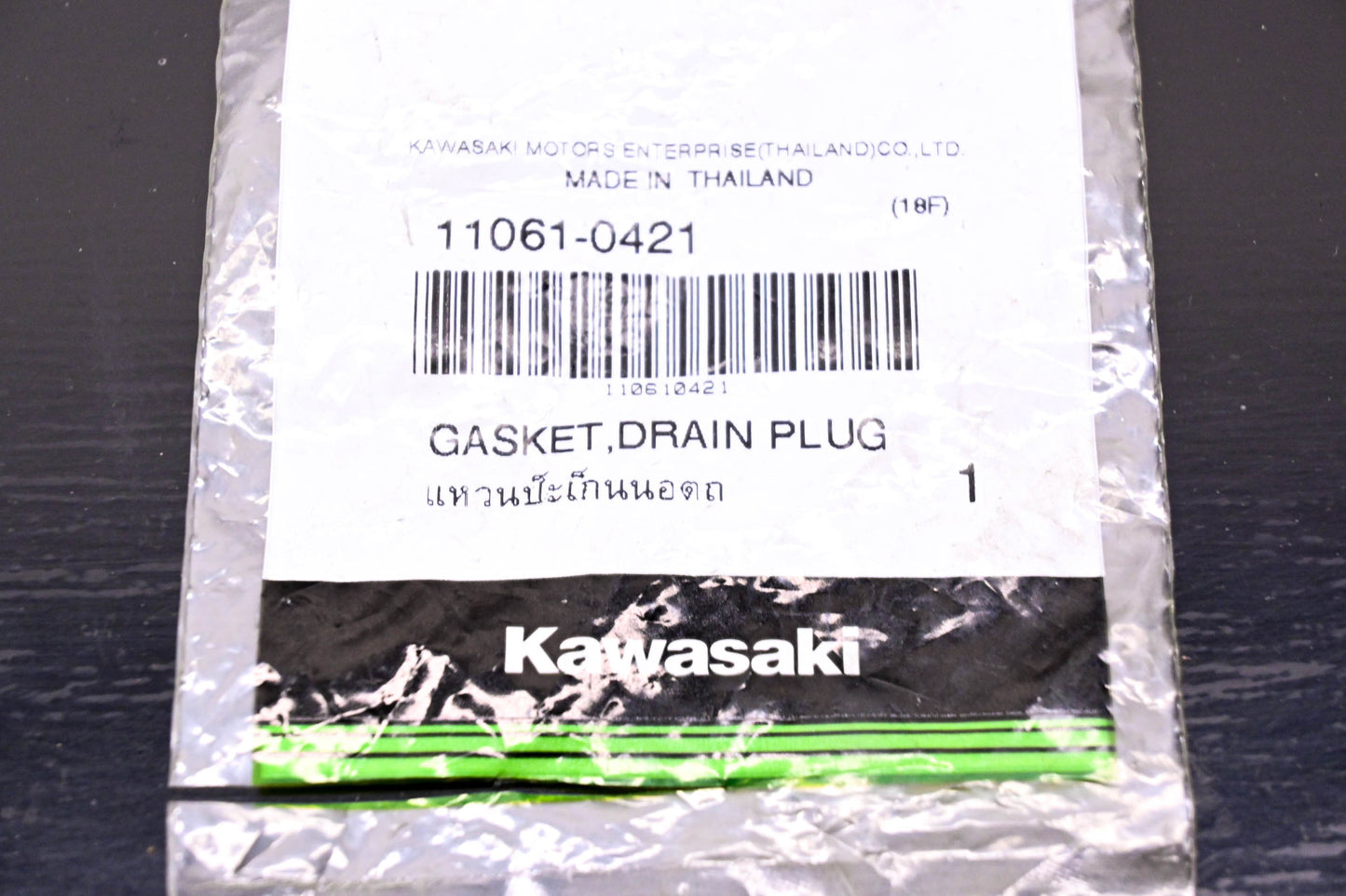 New OEM Kawasaki 11061-0421 Drain Plug Gasket NOS