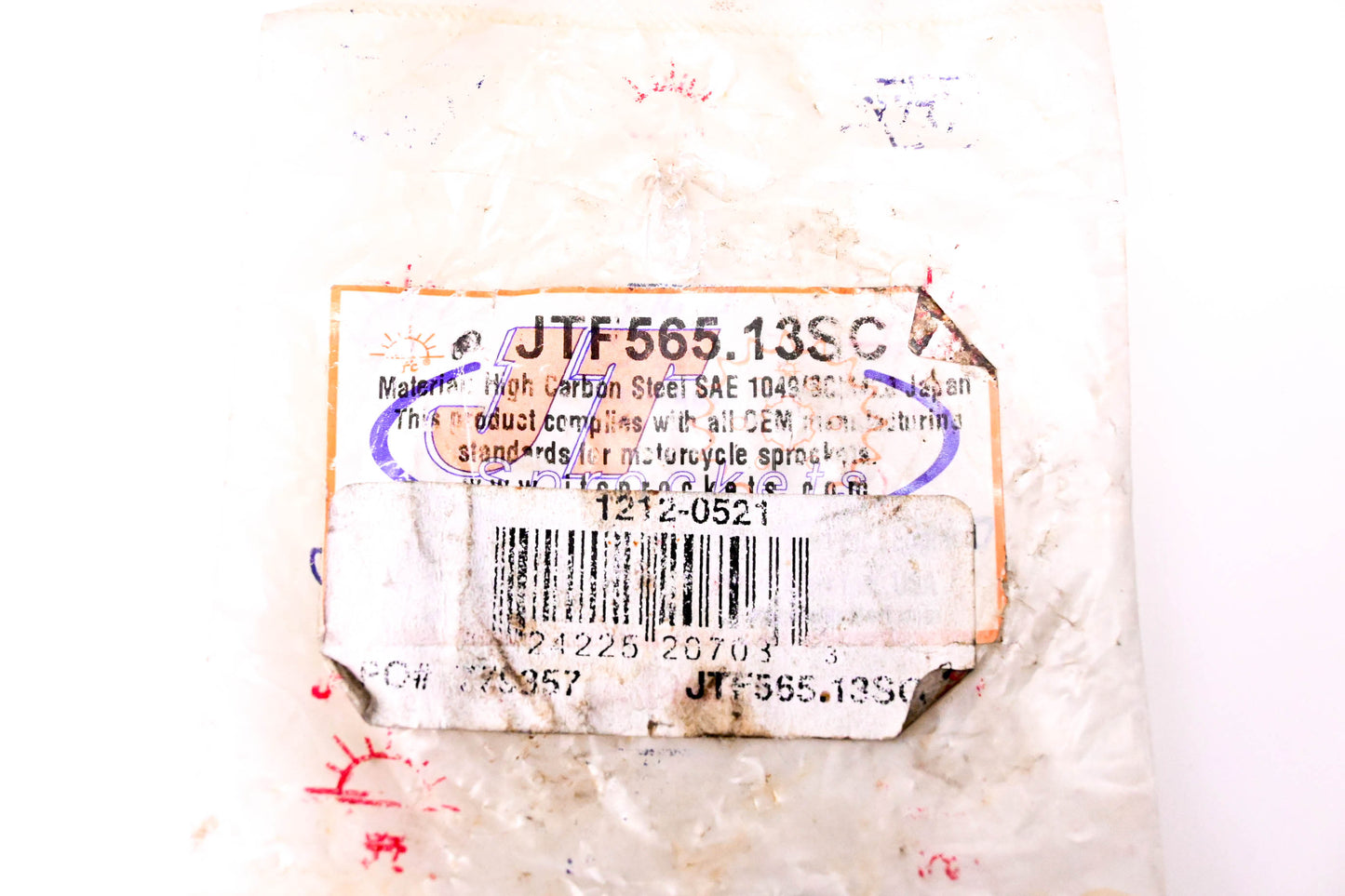JT Sprockets JTF565.13SC, 1212-0521 Self Cleaning Front Sprocket NOS